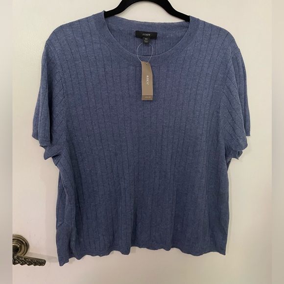 J. Cree - NEW Silk-cashmere blend cropped T-shirt - Picture 1 of 3